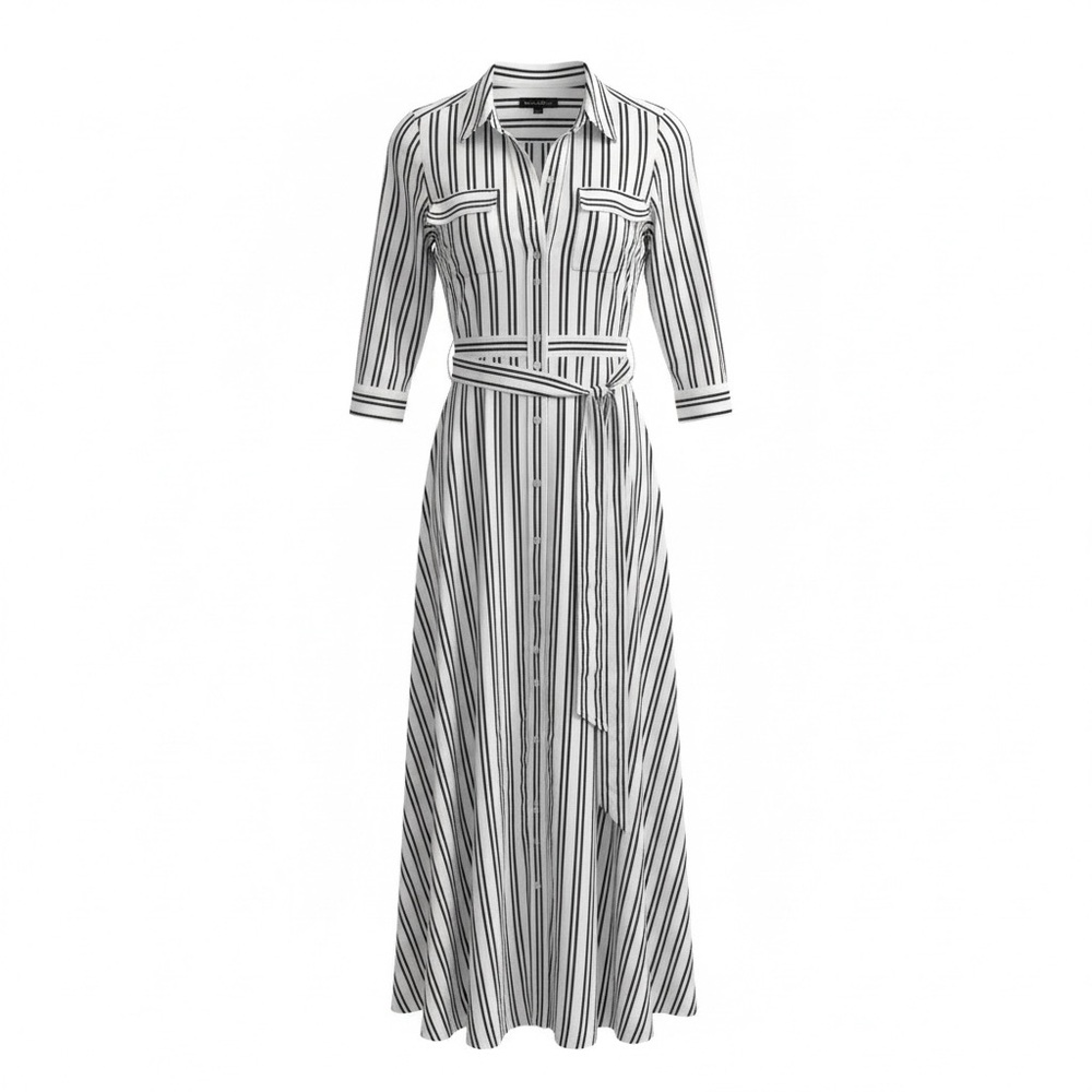 Banana Republic Black & White Striped Shirt Workwear Maxi Dress – Size 4